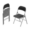 Hastings Home Hastings Home Metal Folding Chairs, 2 Pack, Silver 636429YUM